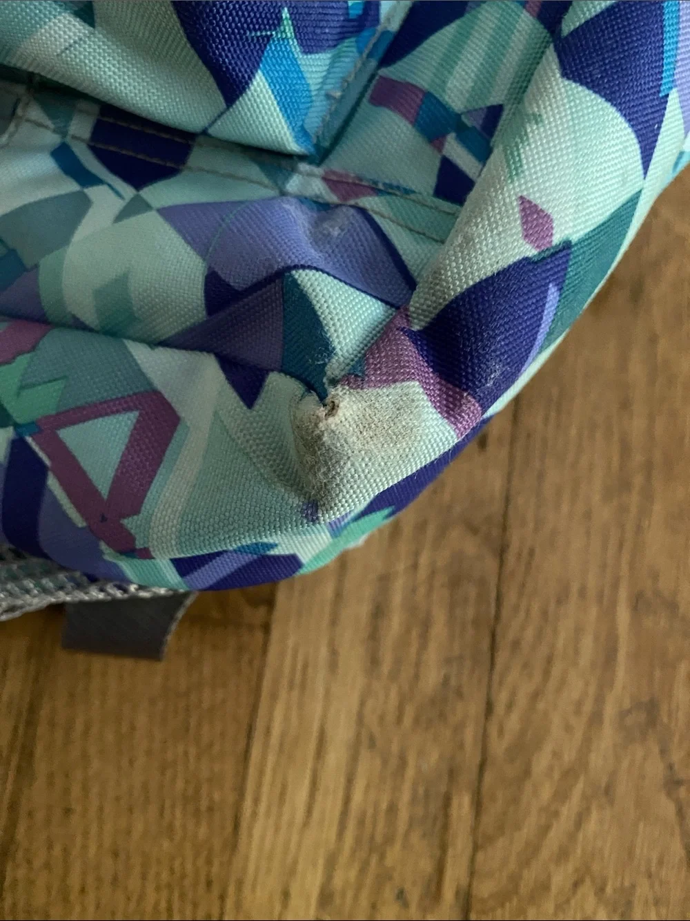 L.L. Bean Teal, Aqua & Purple Geometric Backpack